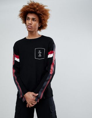 G-Star - Sweatshirt met streep op de mouw-Zwart