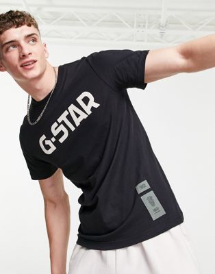  G-Star - T-shirt avec logo sur le devant - Noir
