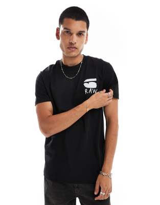 G-Star t-shirt in black with burger chest and back print φωτογραφία