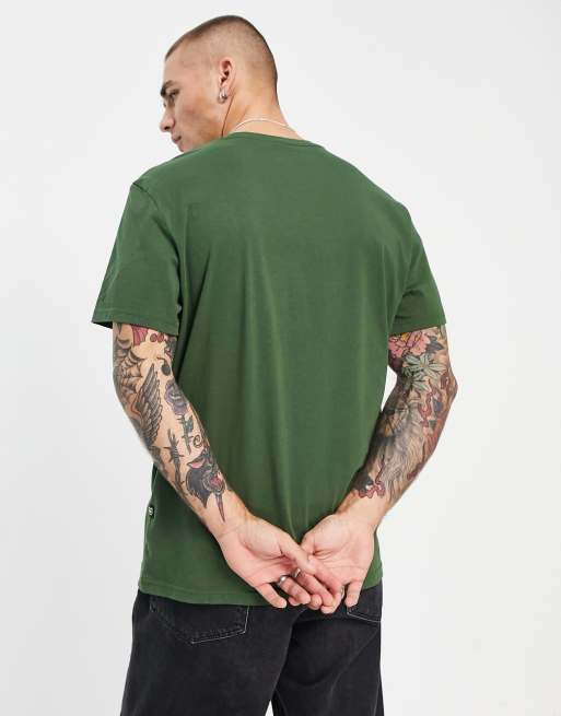 G-Star – T-Shirt in Grün mit Raw-Print vorne in Schablonen-Optik, 2 von 4