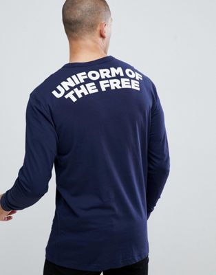 G-Star - T-shirt met lange mouwen en uniform of the free back-logo in blauw