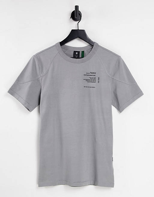 G-Star t-shirt with shoulder text print in grey