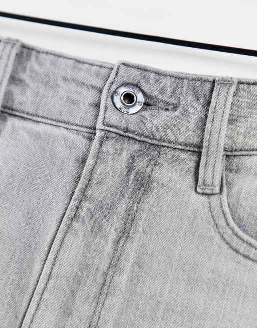 G-Star – Tedie Ultra High – Grå slitna jeansshorts med uppvikt nederkant och hög midja, 3 av 4
