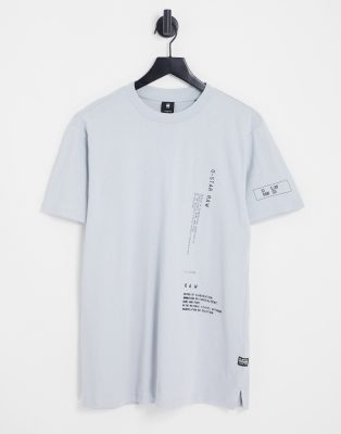 G-Star text logo t-shirt in blue - ASOS Price Checker
