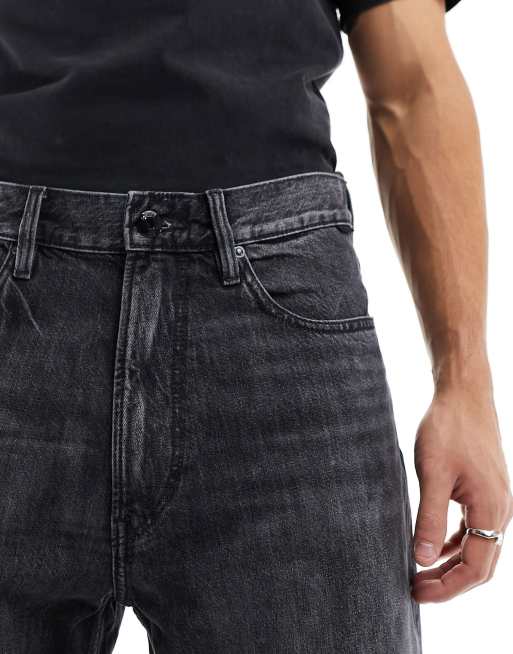 Black washed denim sales