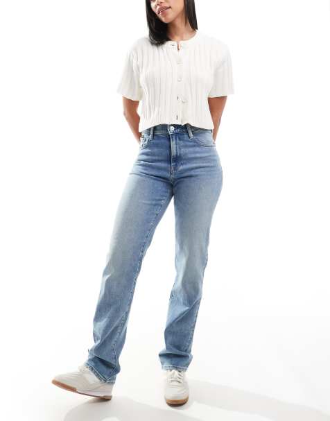 G-Star viktoria high rise straight leg denim jeans in lightwash blue - view 1