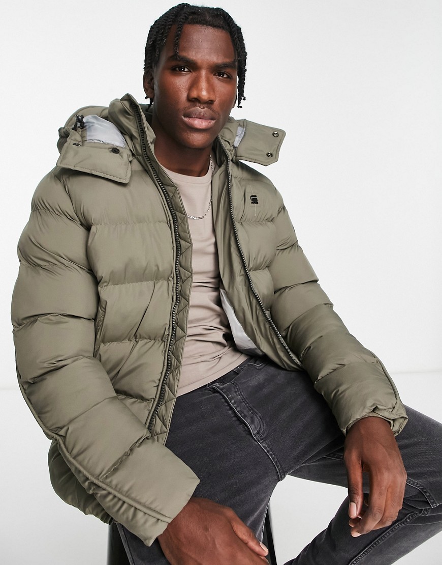 G-Star Whistler padded hooded jacket in khaki-Green