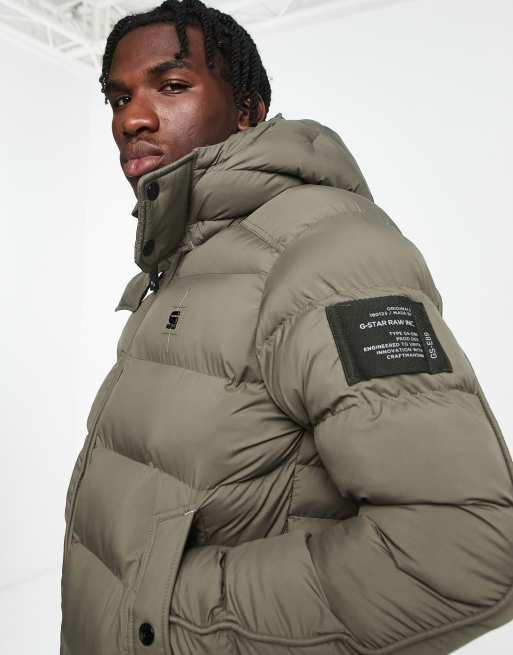 G Star Whistler padded hooded jacket in khaki