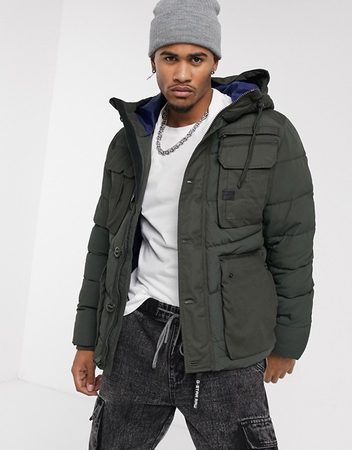 G-Star Whistler utility hooded jacket in khaki