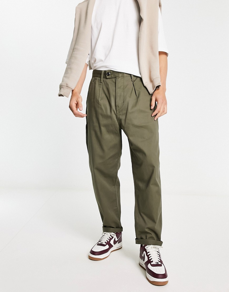 Worker relaxed fit pants in khaki-Green