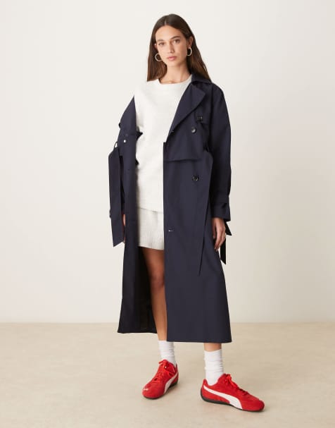 Gabardina azul marino con diseño desmontable de Scalpers - view 1