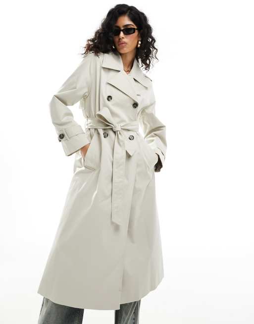 Gabardina beis claro extragrande de Mango