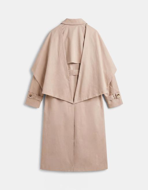 Gabardina color piedra con detalle de fular de ASOS DESIGN, 6 de 10