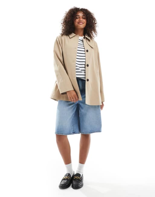 Gabardina corta color piedra de ASOS DESIGN, 2 de 4