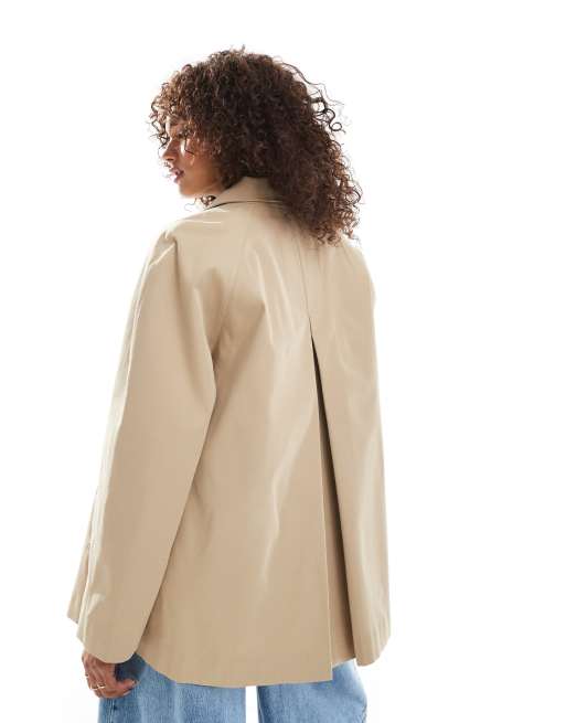 Gabardina corta color piedra de ASOS DESIGN, 3 de 4