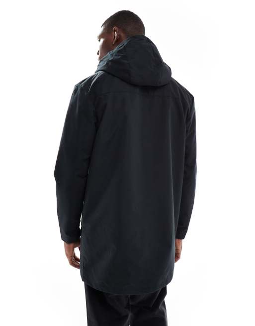 Gabardina corta negra con capucha y cremallera de Brave Soul, 3 de 5