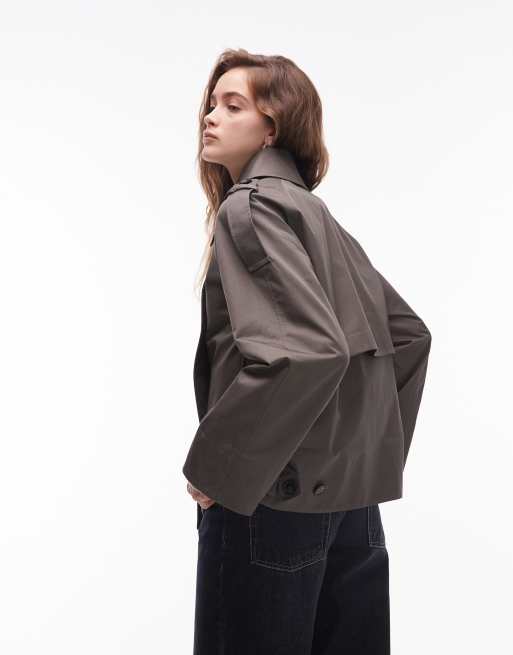 Gabardina corta verde oscuro con hombros marcados de & Other Stories, 4 de 4