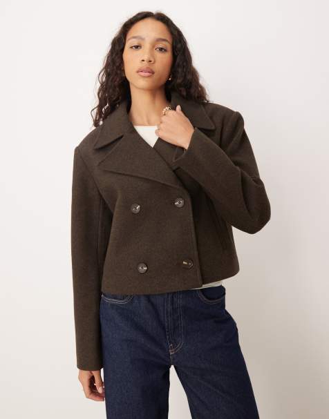 Gabardina de vestir corta marrón chocolate de ASOS DESIGN - view 1
