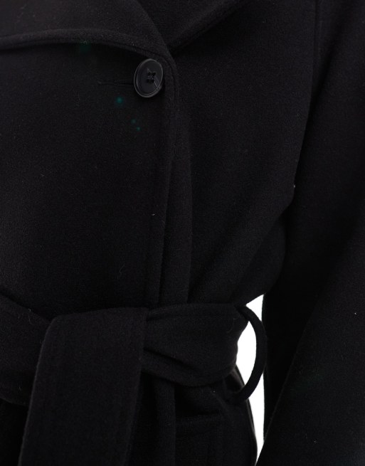 Gabardina de vestir negra de lana sintética de ASOS DESIGN Petite, 4 de 4