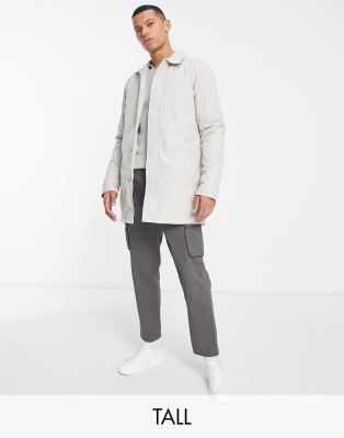 Gabardina gris claro clásica con forro de French Connection Tall