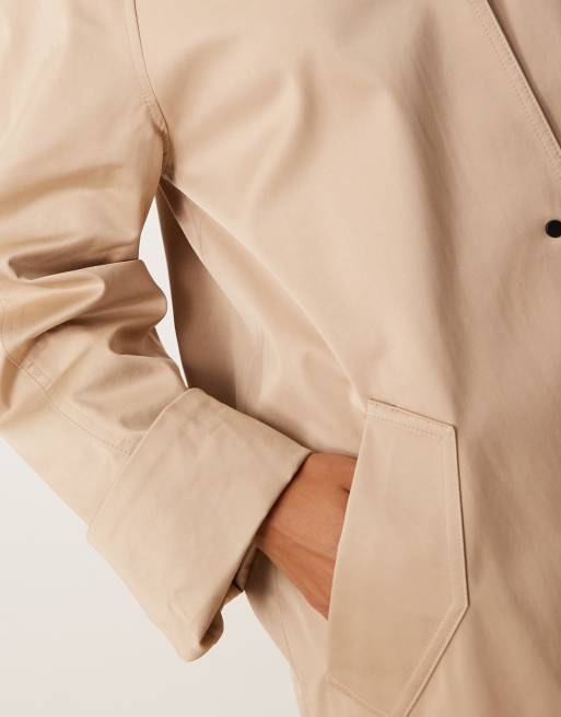 Gabardina larga color piedra de ASOS DESIGN Petite, 3 de 4