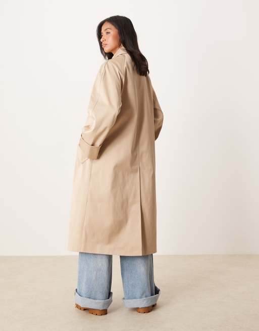 Gabardina larga color piedra de ASOS DESIGN Petite, 4 de 4