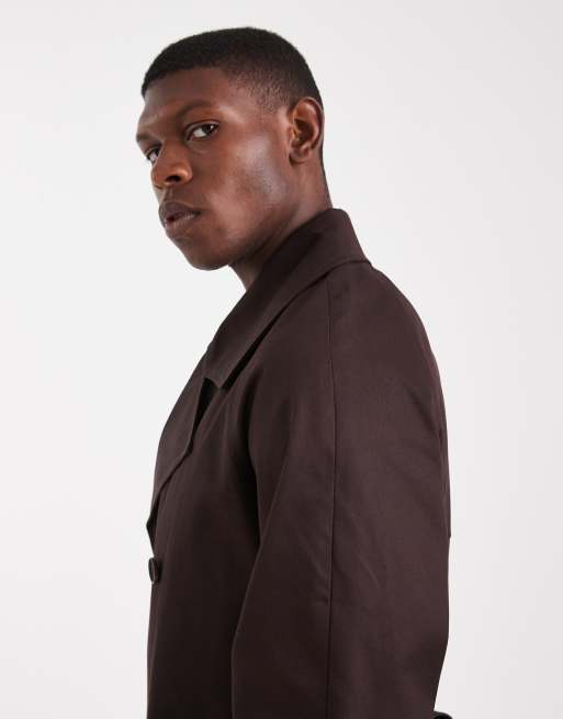 Gabardina marrón oscuro extragrande de ASOS DESIGN, 4 de 5