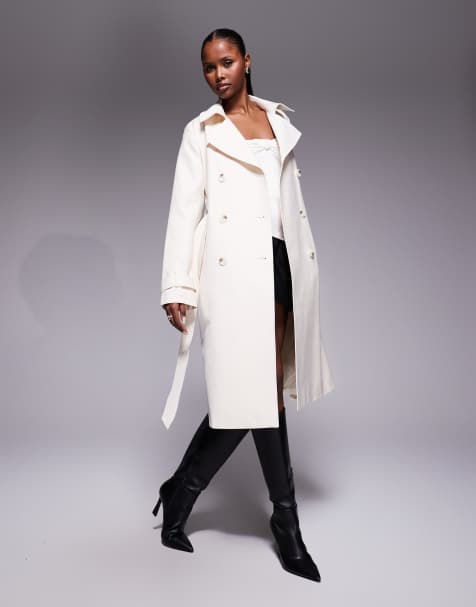 Gabardina midi color crema de Forever New - view 1