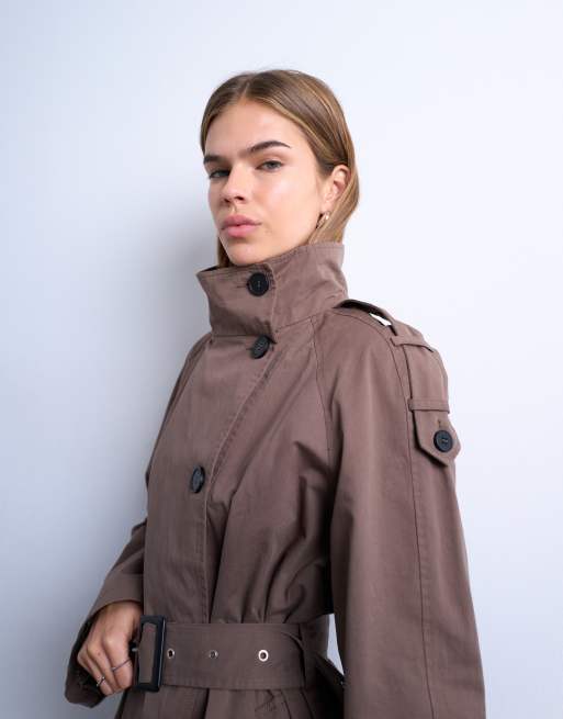 Gabardina midi marrón de Topshop, 2 de 4