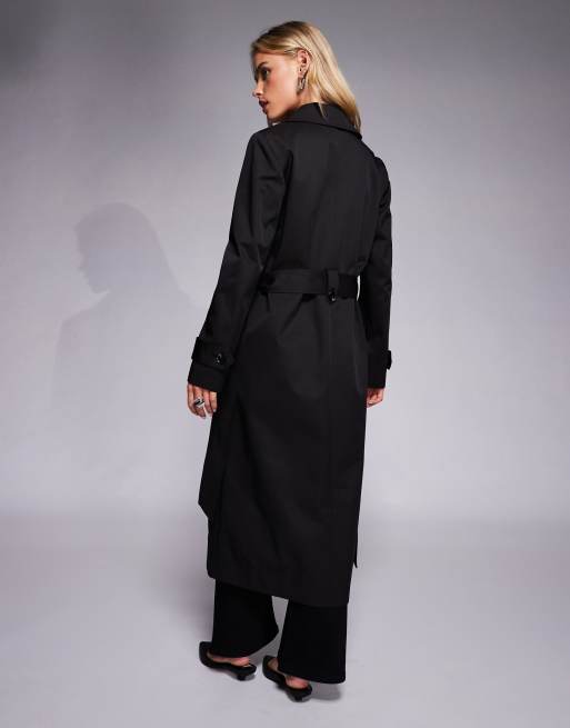 Gabardina midi negro con cinturón y bolsillos de Forever New Petite, 4 de 4
