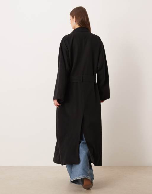 Gabardina negra extragrande y voluminosa de ASOS DESIGN, 2 de 4
