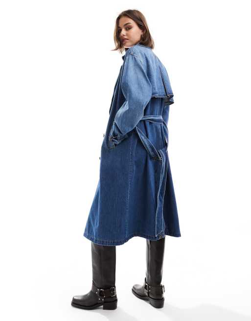 Gabardina vaquera azul oscuro holgada con cinturón Spade de Levi's, 3 de 4