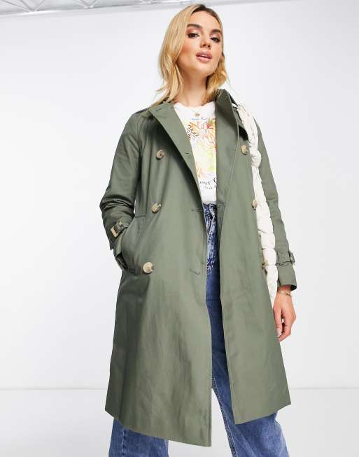Gabardina verde oscuro de Mango
