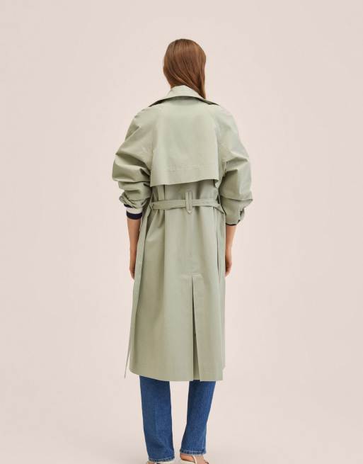 Gabardina verde clásica Mango | ASOS