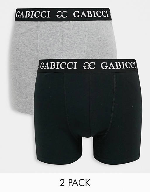 Gabicci Couture Sargino 2 pack boxers in grey