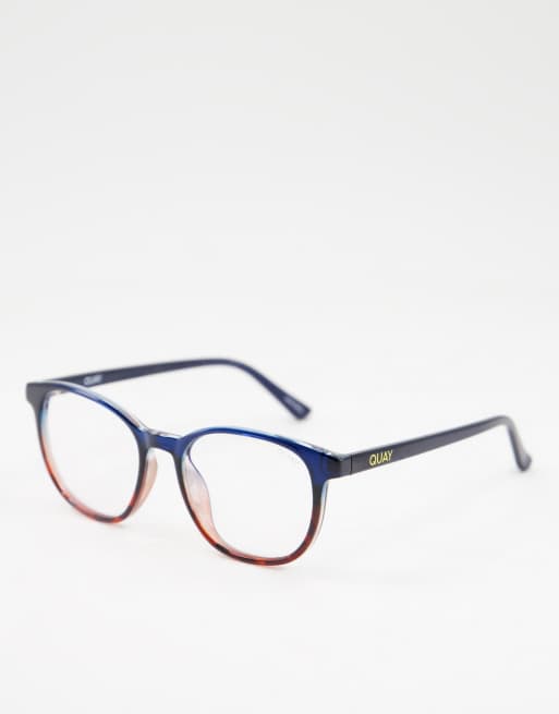 Gafas azul marino con diseño degradado y filtro de luz azul de Quay