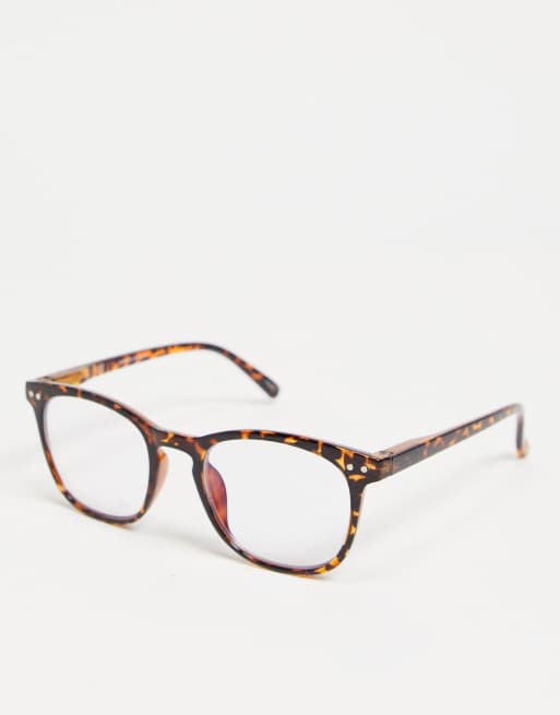 Gafas cuadradas con filtro de luz azul de carey de Vero Moda