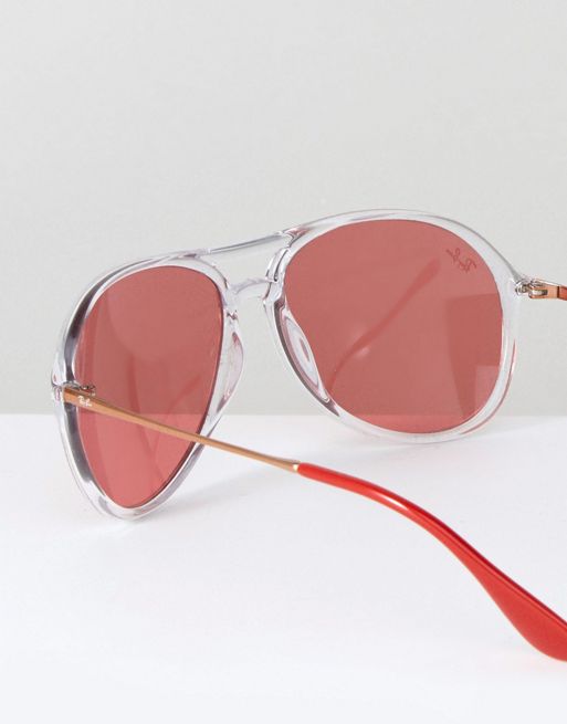 Gafas ópticas con montura estilo aviador en plateado y lentes de muestra de  Ray-Ban, ASOS