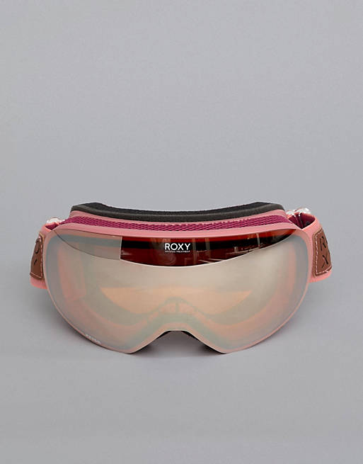 Armonioso enjuague champán Gafas de esquí con correa rosa Pop Screen de Roxy | ASOS