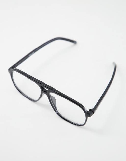 Gravity's - Lentes transparentes de aviador premium sin receta - Negro,  Negro 