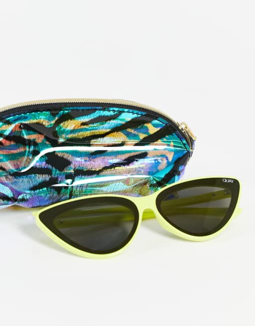 Gafas de sol amarillas estilo ojos de gato con lentes ahumadas de Quay, 3 de 4