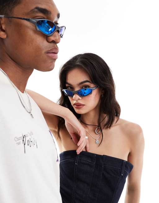Gafas de sol azul espejo estilo deportivo Comet de AIRE