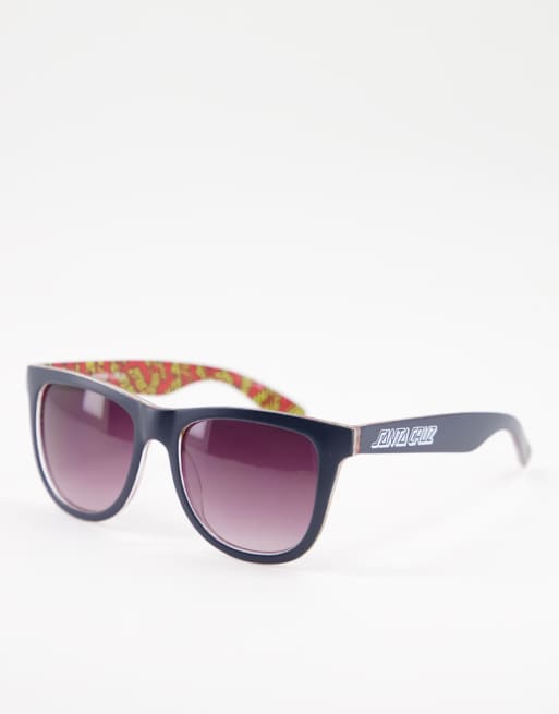 Gafas de sol azul marino clásicas con estampado de lunares multicolores de Santa Cruz