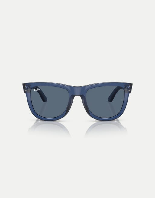 Gafas de sol azul marino transparente cuadradas con lentes azules Wayfarer de Ray-Ban