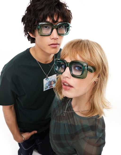 Gafas de sol azules con montura cuadrada abombada de Jeepers Peepers, 3 de 4