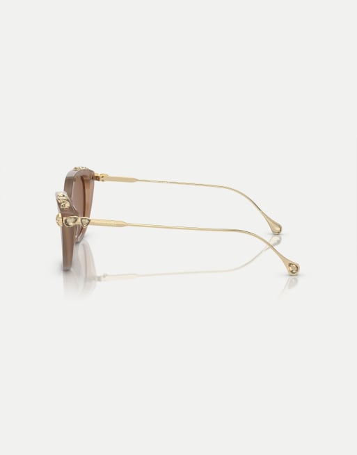 Gafas de sol beis ópalo estilo ojos de gato con lentes marrones Sk6010 de Swarovski, 2 de 3