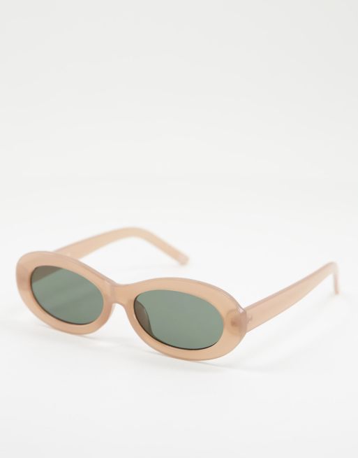 Gafas de sol beis ovaladas de ASOS DESIGN 