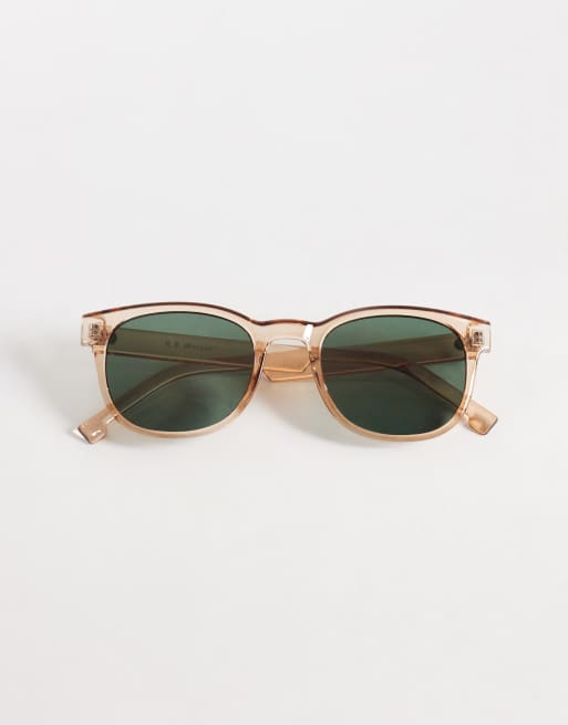 Gafas de sol beis rectangulares con lentes verdes Hill Street de AJ Morgan , 3 de 3