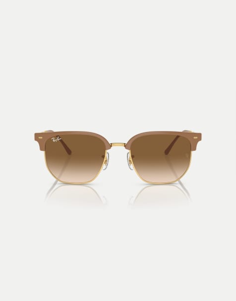 Gafas de sol beis y doradas con lentes marrones New Clubmaster de Ray-Ban - view 1