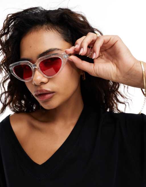 Gafas de sol blancas con lentes rosas Shelby de Vans ASOS